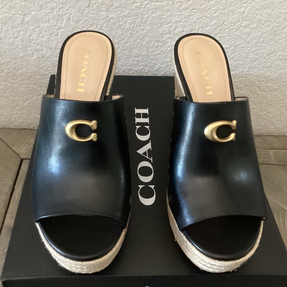 COACH Gloria C Slide Espadrille Wedge Sandals, size 9.5 - Picture 4 of 7